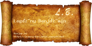 Legény Benjámin névjegykártya