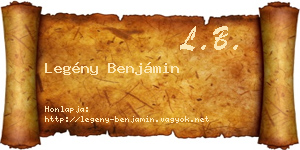 Legény Benjámin névjegykártya